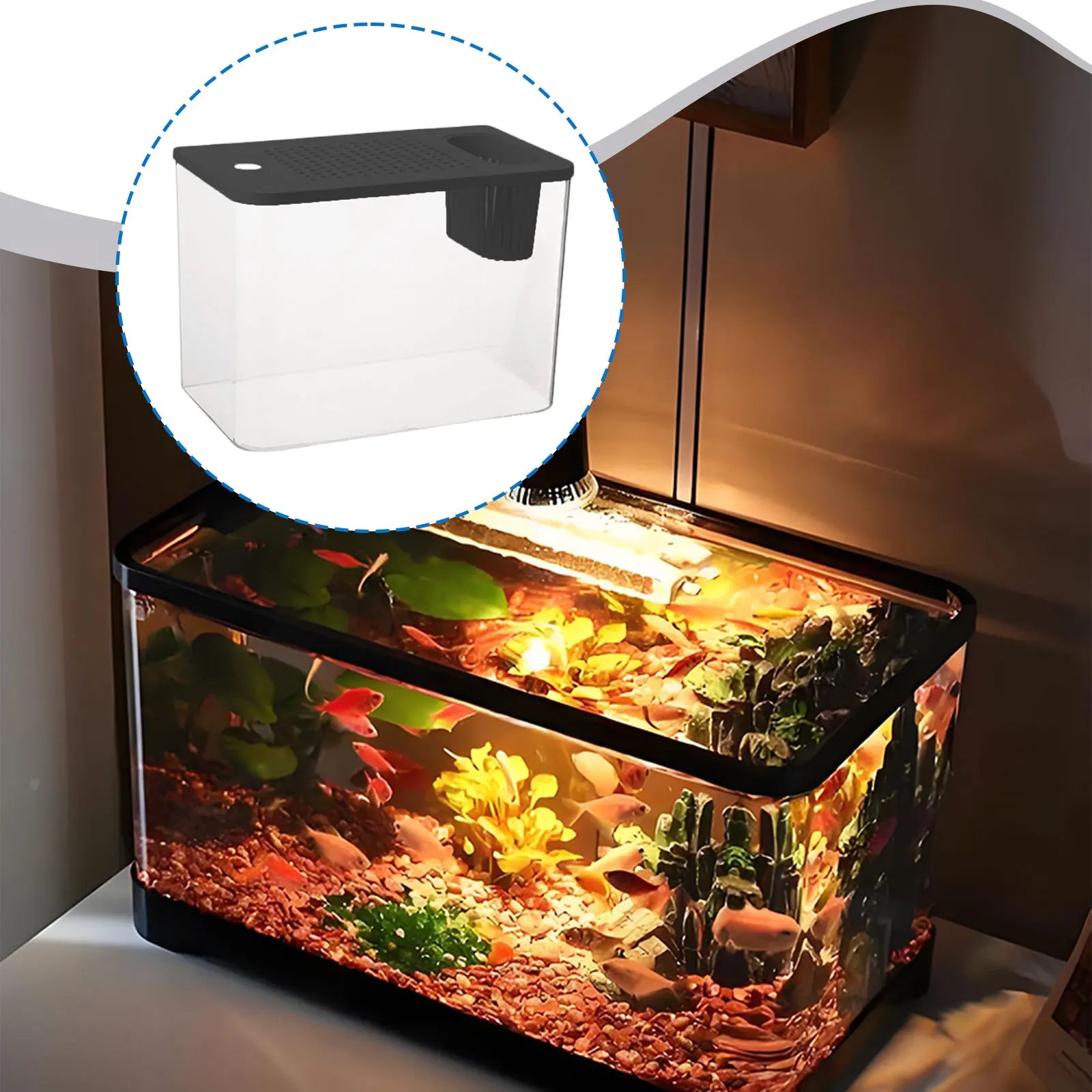 Reptile Terrarium Clear View Breeding Tank Habitat Cage Small Fish Tank Feeding Box for Betta Fish Fish Crayfish Snake Chameleon