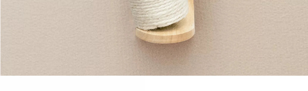 Wall-Mounted Cat Scratching Post – Rubber Wood & Sisal, Adjustable Height, Replaceable Poles, Easy Install, Climbing Tower