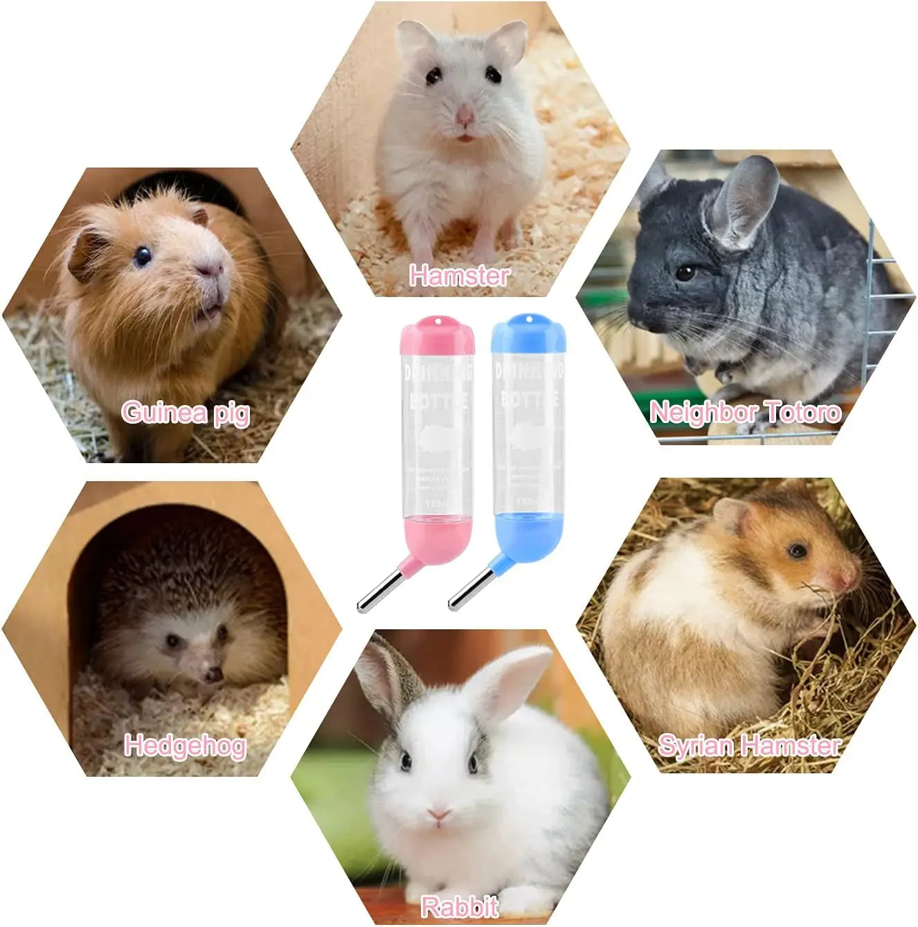 125ml Hamster Drinker Water Bottle No Drip Small Animal Water Dispenser Hanging Hamster Drinker For Guinea Pigs Hamsters Bunnies