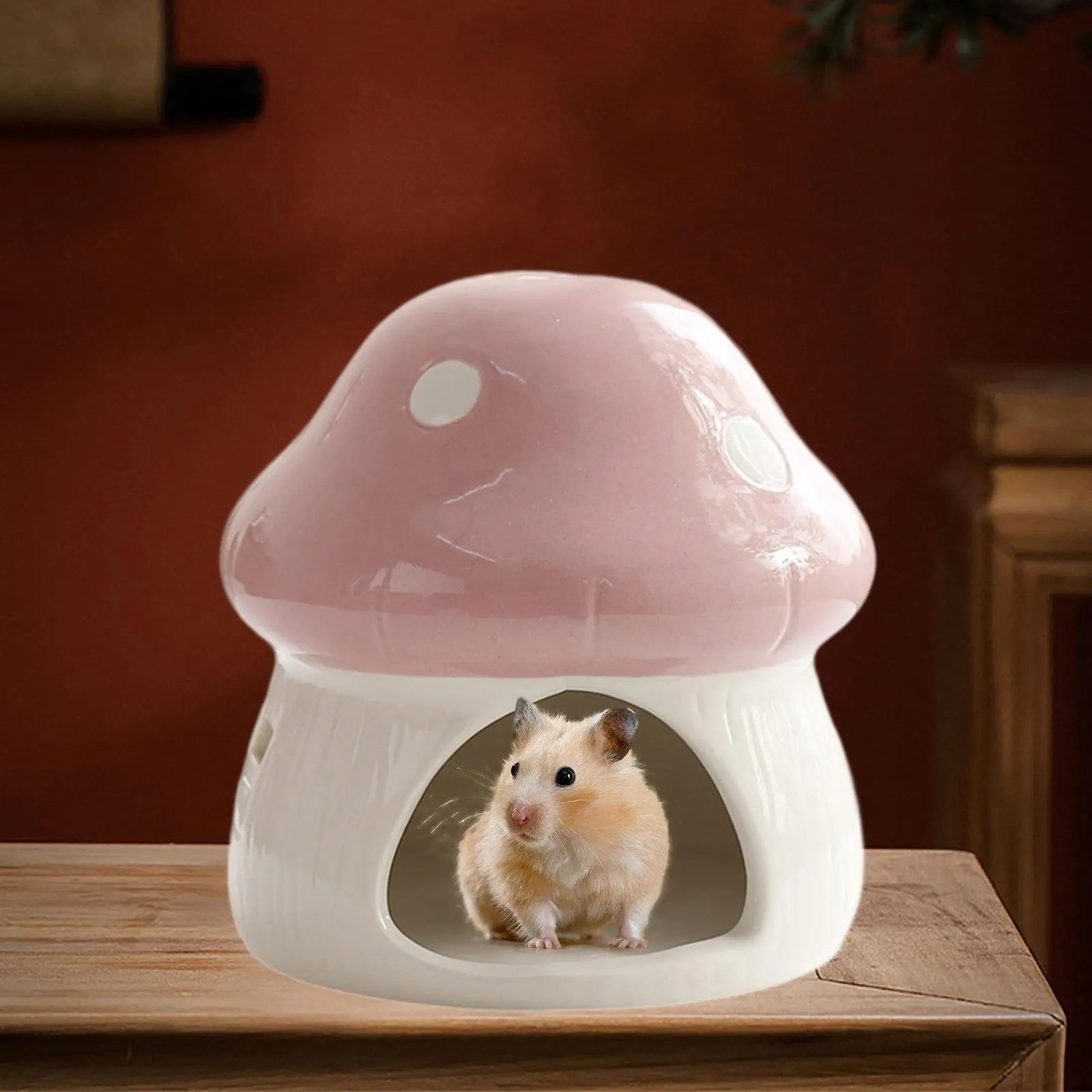 Ceramic Hamster House Multipurpose Durable Creative Furniture Food Bowl for Dwarf Hamster Ferret Hedgehog Gerbils Small Animals
