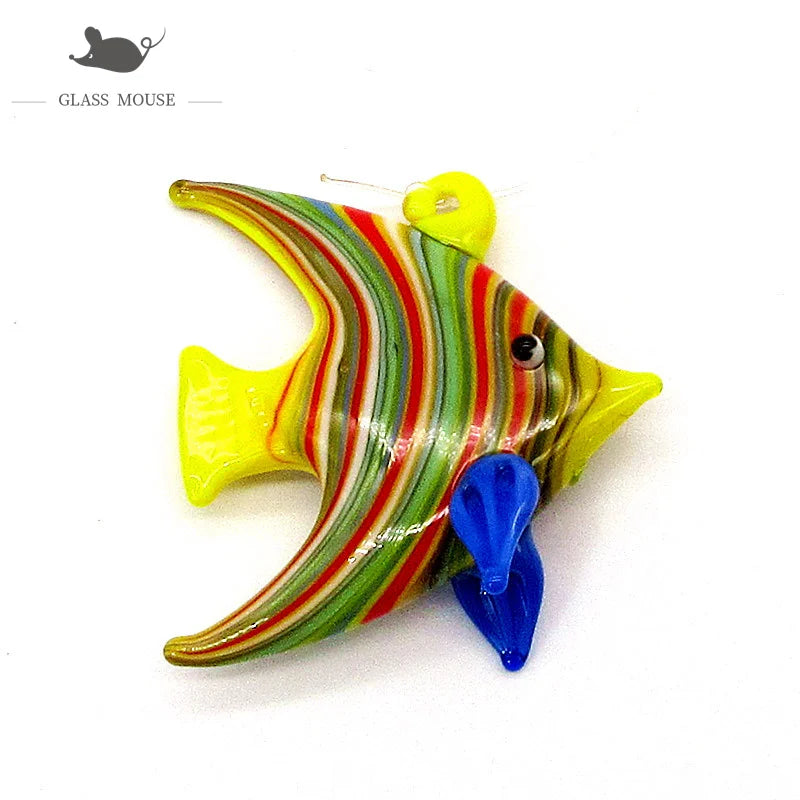 Aquarium Decoration Floating Glass Fish Trinkets Cute Marine Animal Charm Pendant Mini Sea Fish Dolphin Turtle Seahorse Ornament