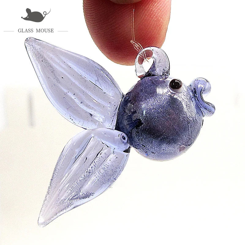 Aquarium Decoration Floating Glass Fish Trinkets Cute Marine Animal Charm Pendant Mini Sea Fish Dolphin Turtle Seahorse Ornament