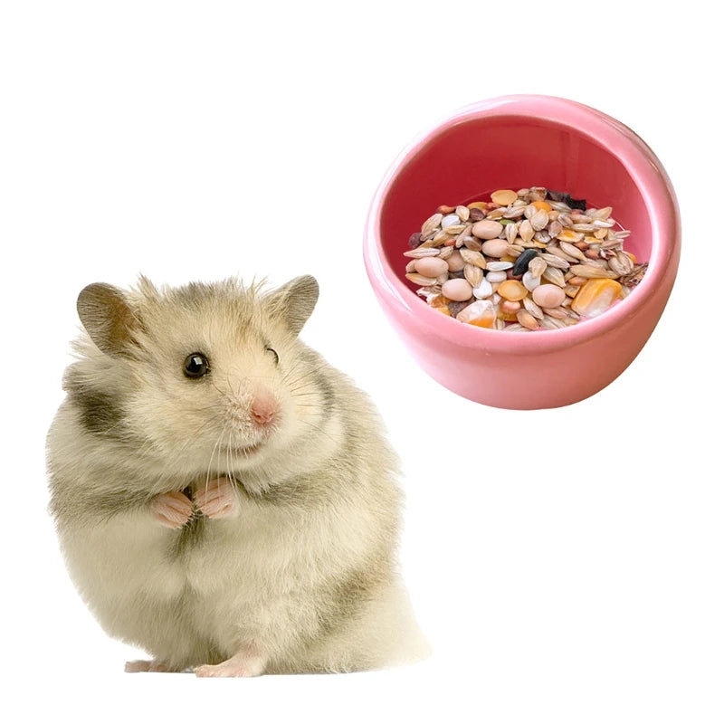 Hamster Feeding Bowl Ceramic Water Bowl Small Animal Food Dish Feeder for Pet Syrian Hamster Rabbit Gerbil Sugar Glider Rat