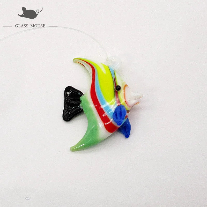 Aquarium Decoration Floating Glass Fish Trinkets Cute Marine Animal Charm Pendant Mini Sea Fish Dolphin Turtle Seahorse Ornament