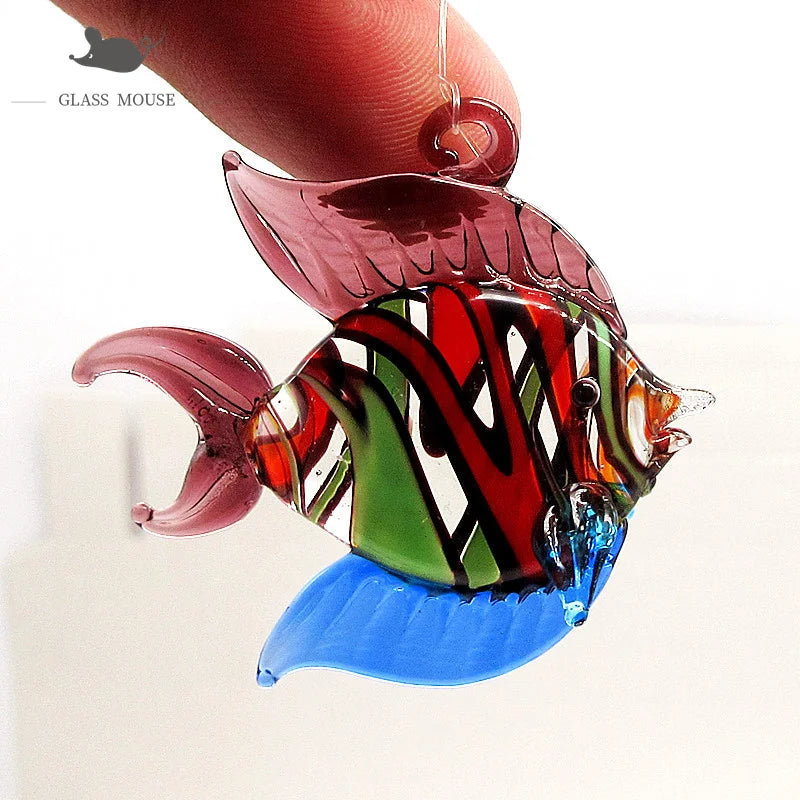 Aquarium Decoration Floating Glass Fish Trinkets Cute Marine Animal Charm Pendant Mini Sea Fish Dolphin Turtle Seahorse Ornament