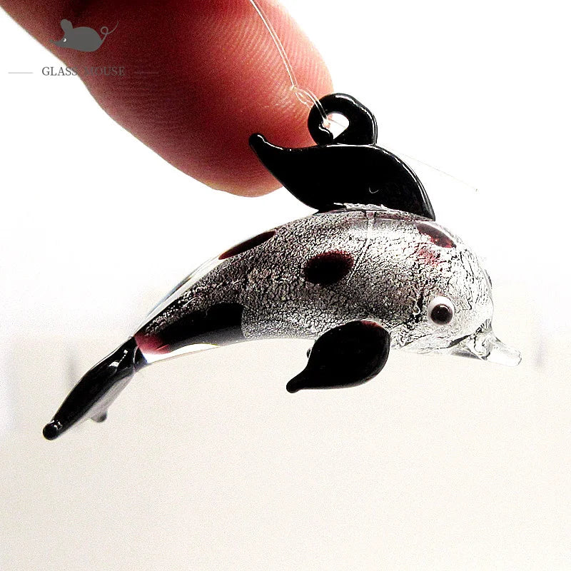 Aquarium Decoration Floating Glass Fish Trinkets Cute Marine Animal Charm Pendant Mini Sea Fish Dolphin Turtle Seahorse Ornament