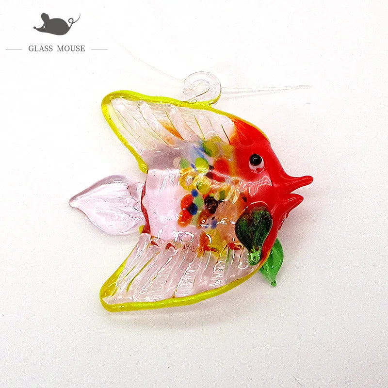 Aquarium Decoration Floating Glass Fish Trinkets Cute Marine Animal Charm Pendant Mini Sea Fish Dolphin Turtle Seahorse Ornament