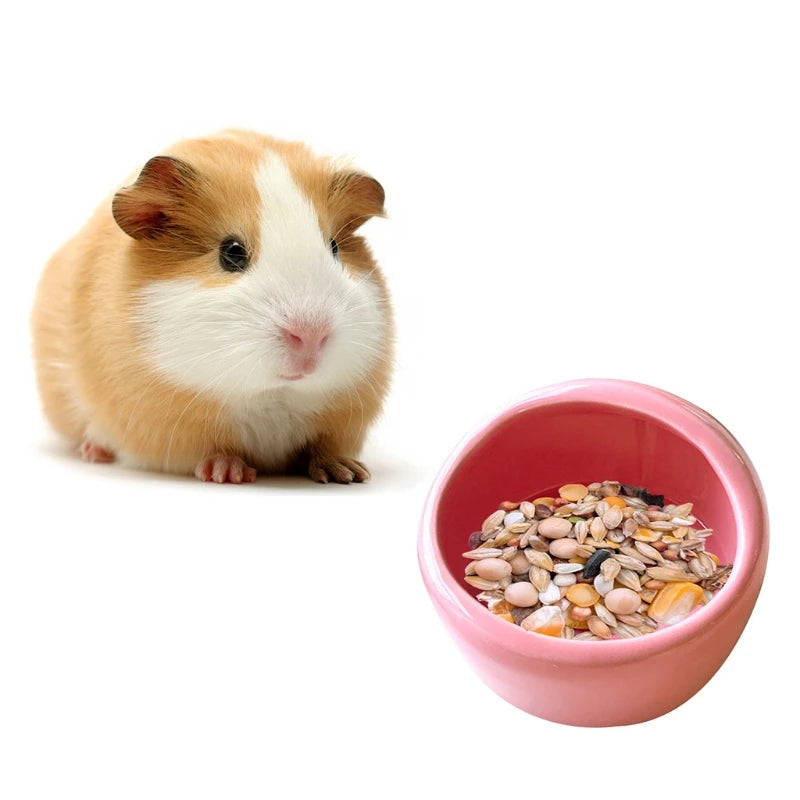 Hamster Feeding Bowl Ceramic Water Bowl Small Animal Food Dish Feeder for Pet Syrian Hamster Rabbit Gerbil Sugar Glider Rat