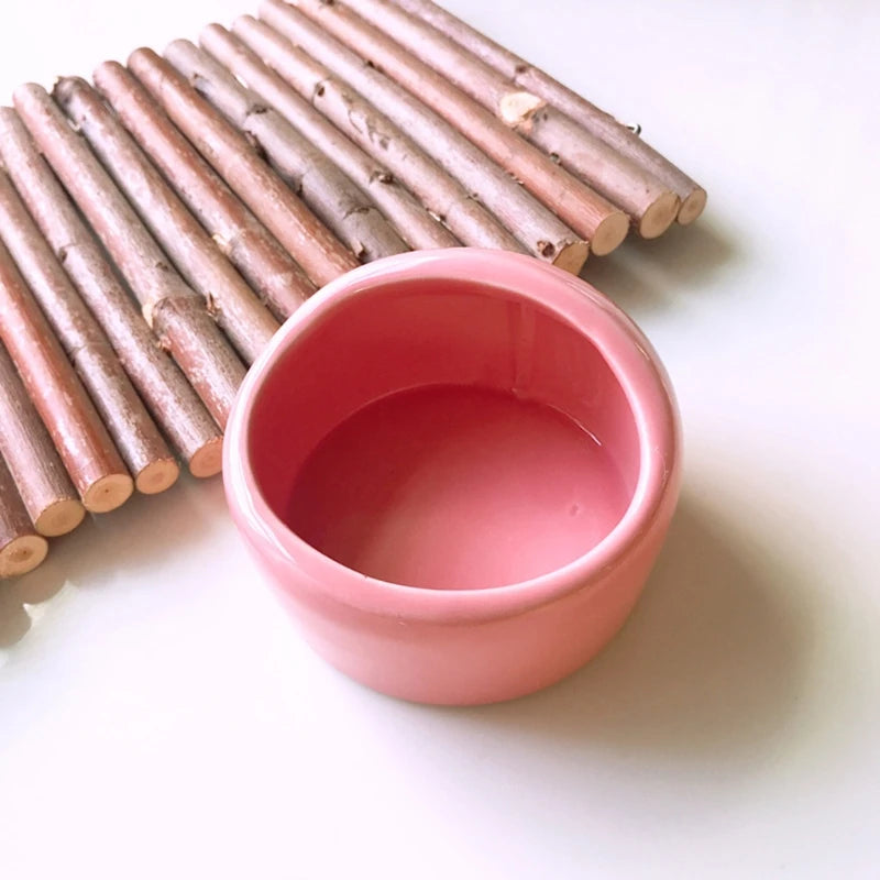 Hamster Feeding Bowl Ceramic Water Bowl Small Animal Food Dish Feeder for Pet Syrian Hamster Rabbit Gerbil Sugar Glider Rat