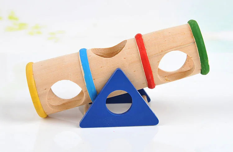 Hamster Toys Cage Wooden Colorful Seesaw House Hide Play Pet Toys for Hamster Rat Mouse Mice Guinea Pig Cage Accessories