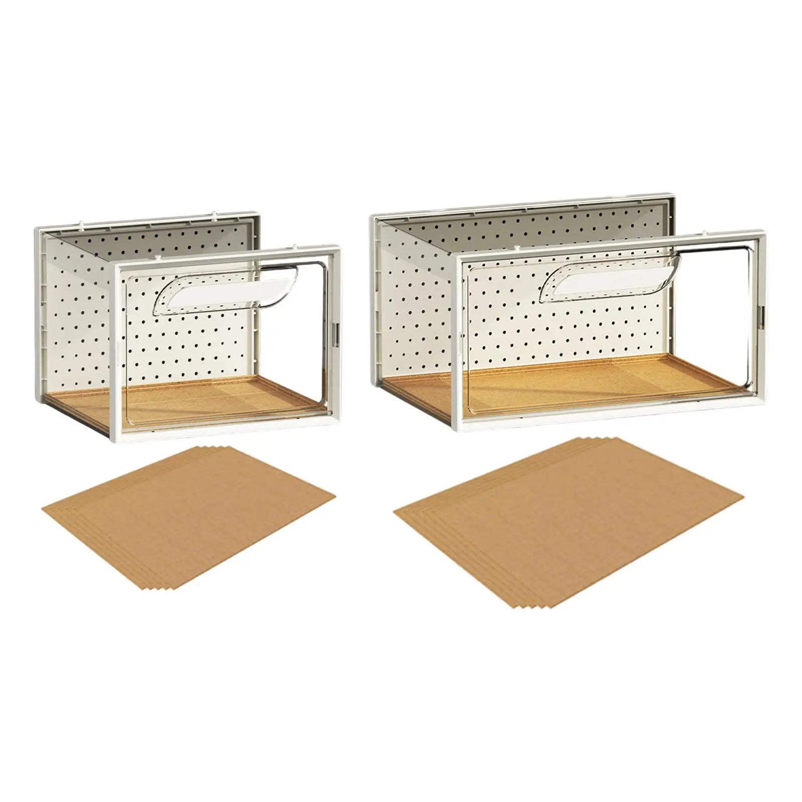 Reptile Terrarium, Breeding Tank, Breathable, Enclosure Cage, Reptile Feeding Box, Animal Habitat Cage for Geckos, Hamster