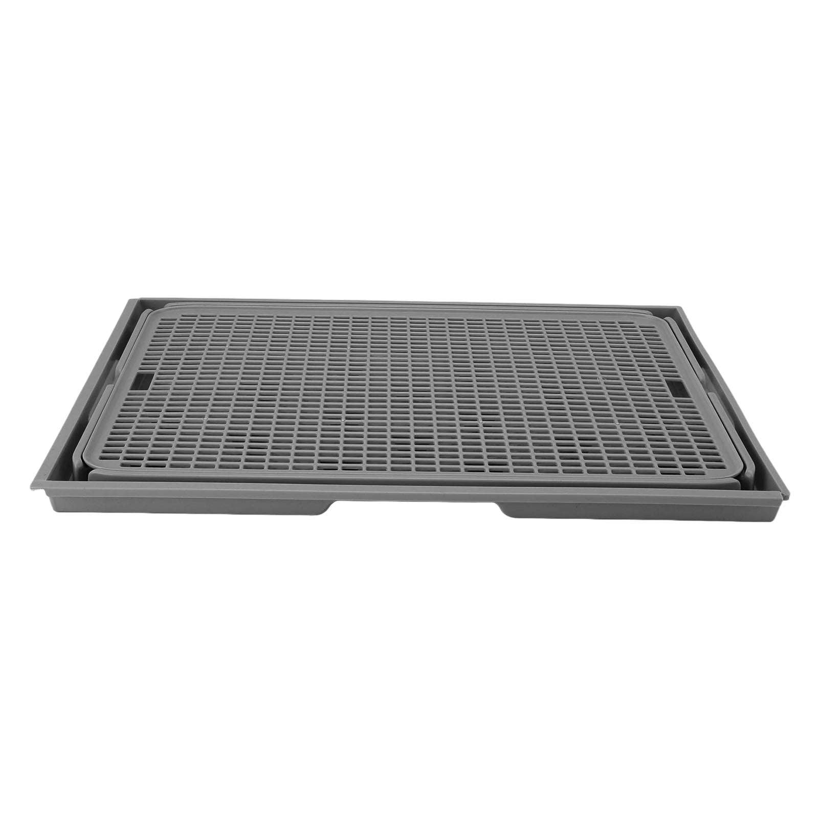 Cat Litter Box Mat 41x28x2cm Spacious Plastic Double Layer Washable Cat Litter Catcher Mat with Anti Slip Bottom Pet Supplies