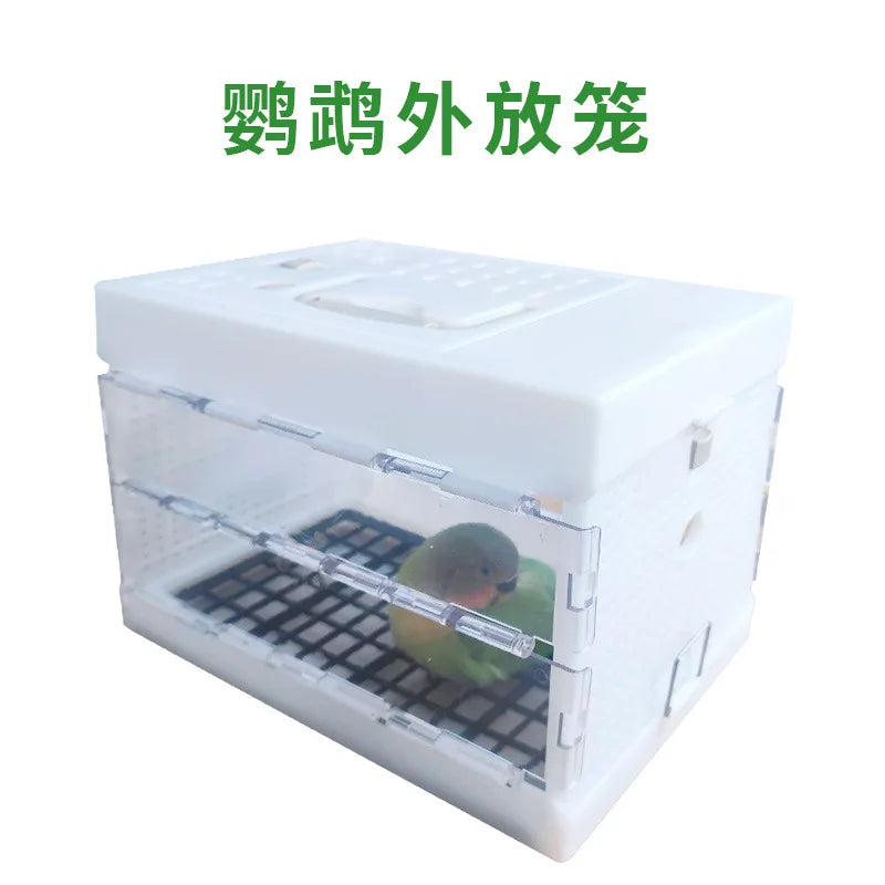 Portable Parrot Travel Cage Small Bird Cage for Budgies Lovebirds Foldable Carrier Outdoor