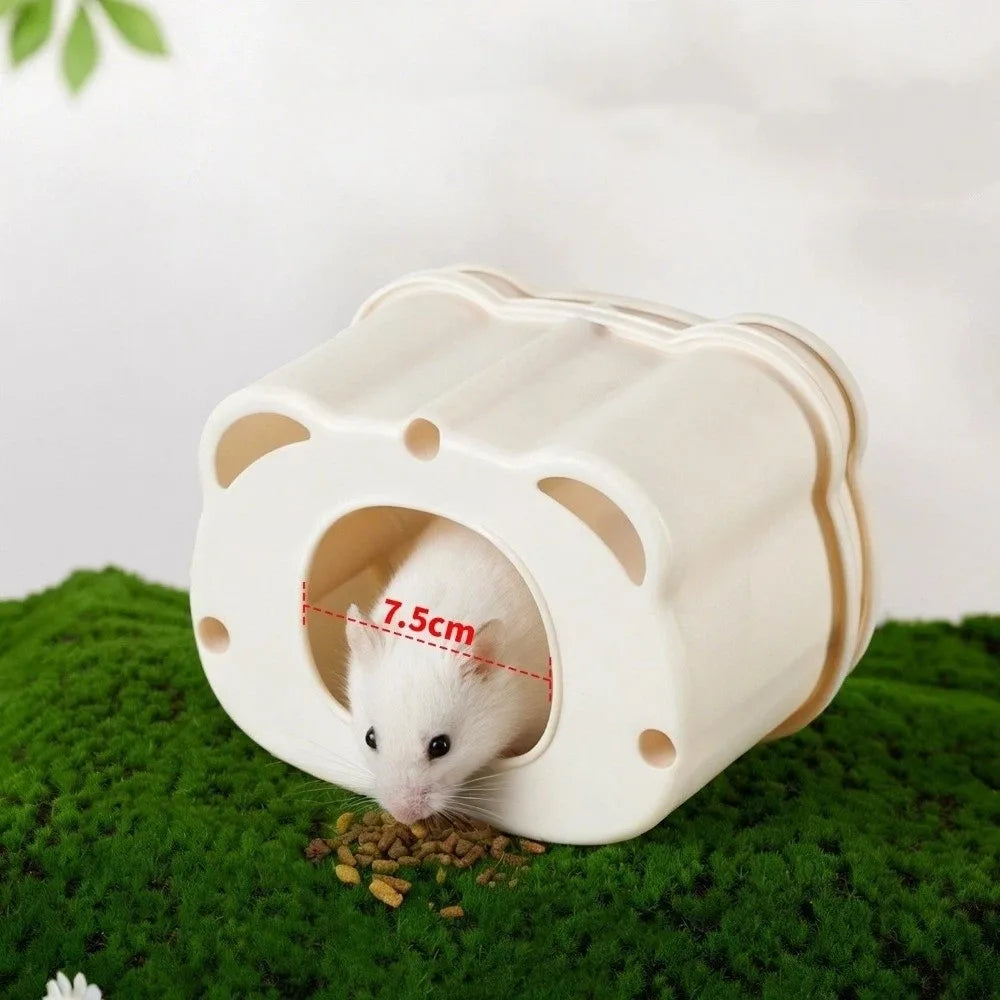 Cartoon Magnetic Hamster Cage Breathable Detachable Small Pet Habitat Plastic Semi-closed Hamsters Hide Cave Interactive