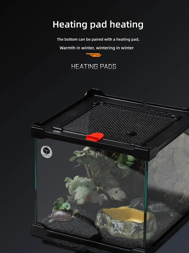 Reptile Terrarium All-in-one Landscape Tank Rainforest Reptile Tank Glass Eco Aquarium Box For Geckos Lizards Turtles Scorpions