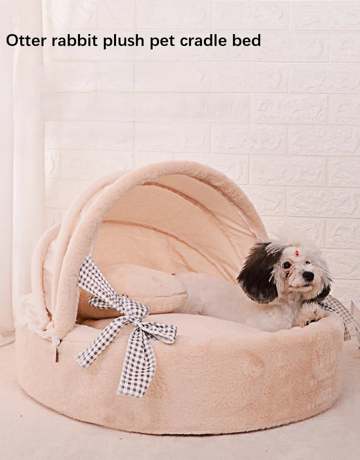 Warm Cat Bed for Portable Pet Beds Sweet Kittens Basket Cushion Cat Pillow Mat Tent Puppy Nest Cave Cats House Goods Dog Bed