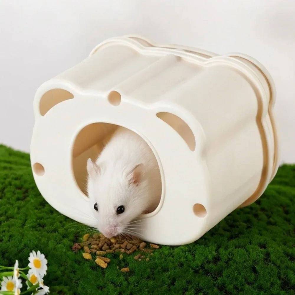 Cartoon Magnetic Hamster Cage Breathable Detachable Small Pet Habitat Plastic Semi-closed Hamsters Hide Cave Interactive