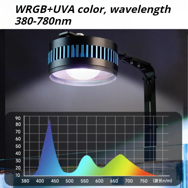 Fish Tank Downlight Led Full Spectrum Metal Aquarium Lamp Clip-on Waterproof Fishbowl Light Aquatic Plants Ornamental Lighting