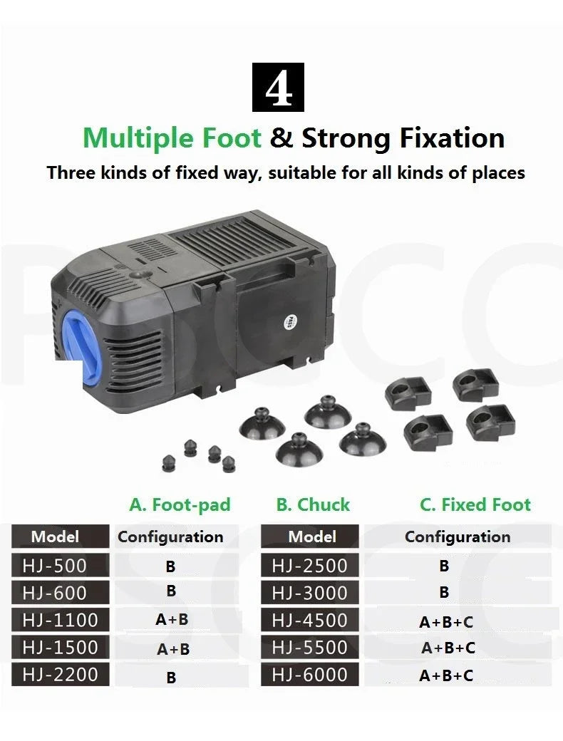 Fish Tank Quiet Frequency Circulating Filtration Pump 7/8/20/25/35/45/55W Multi-Function Submersible Aquarium Water Pond Pumps