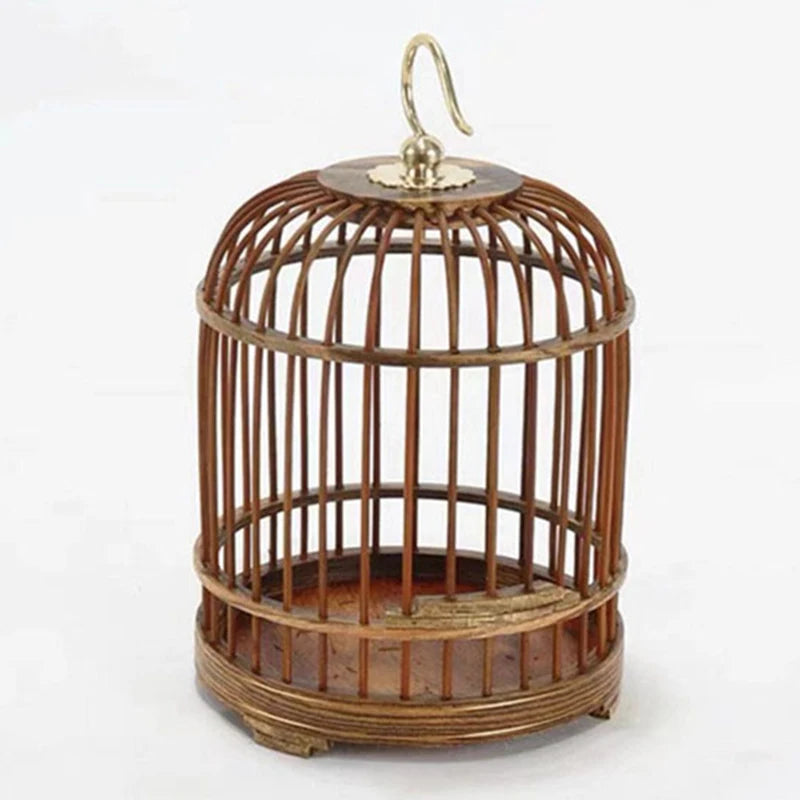 Wood Carved Bird Cage Small Animal Bug Cricket Pet Home Insect Storage Basket Grasshopper Feeding Container Cockroach Cage Baske