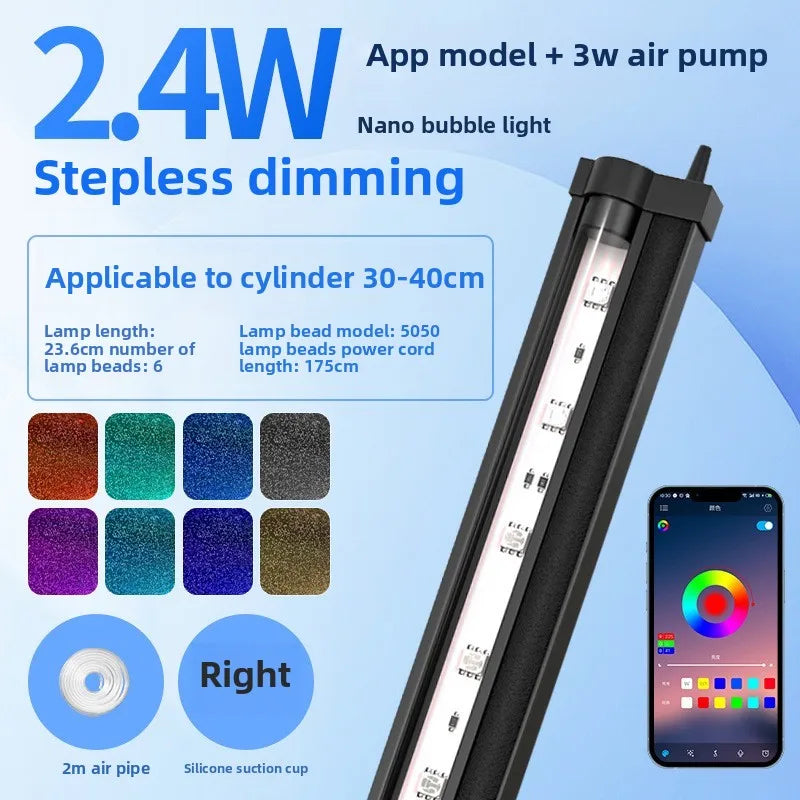 Fish tank Lighting LED waterproof light Color-changing bubble strip with special ornamental colorful lights for oxygenation