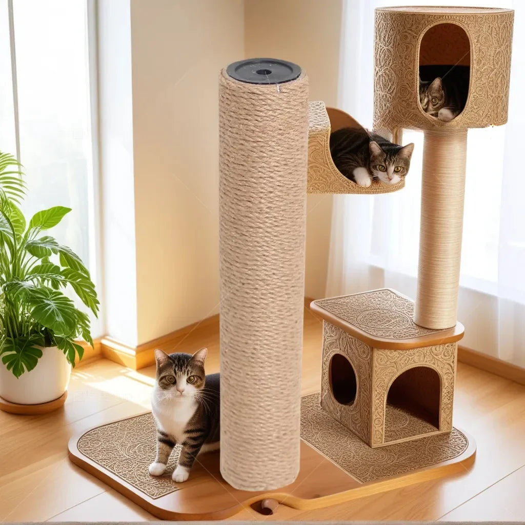Cat Scratching Post for Cat Tree Tower DIY Cat Climbing Frame Replacement Post Sisal Rope Entangle Kitten Toy Scratch Furniture