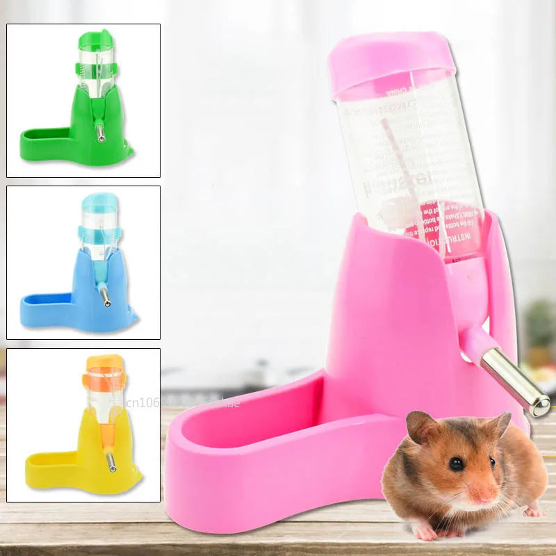 Hamster Drinker Water Bottle with Holder for Small Animal Pet Plastic Drinking Bottles Water Bottles Drinking Head Pipe Fountain