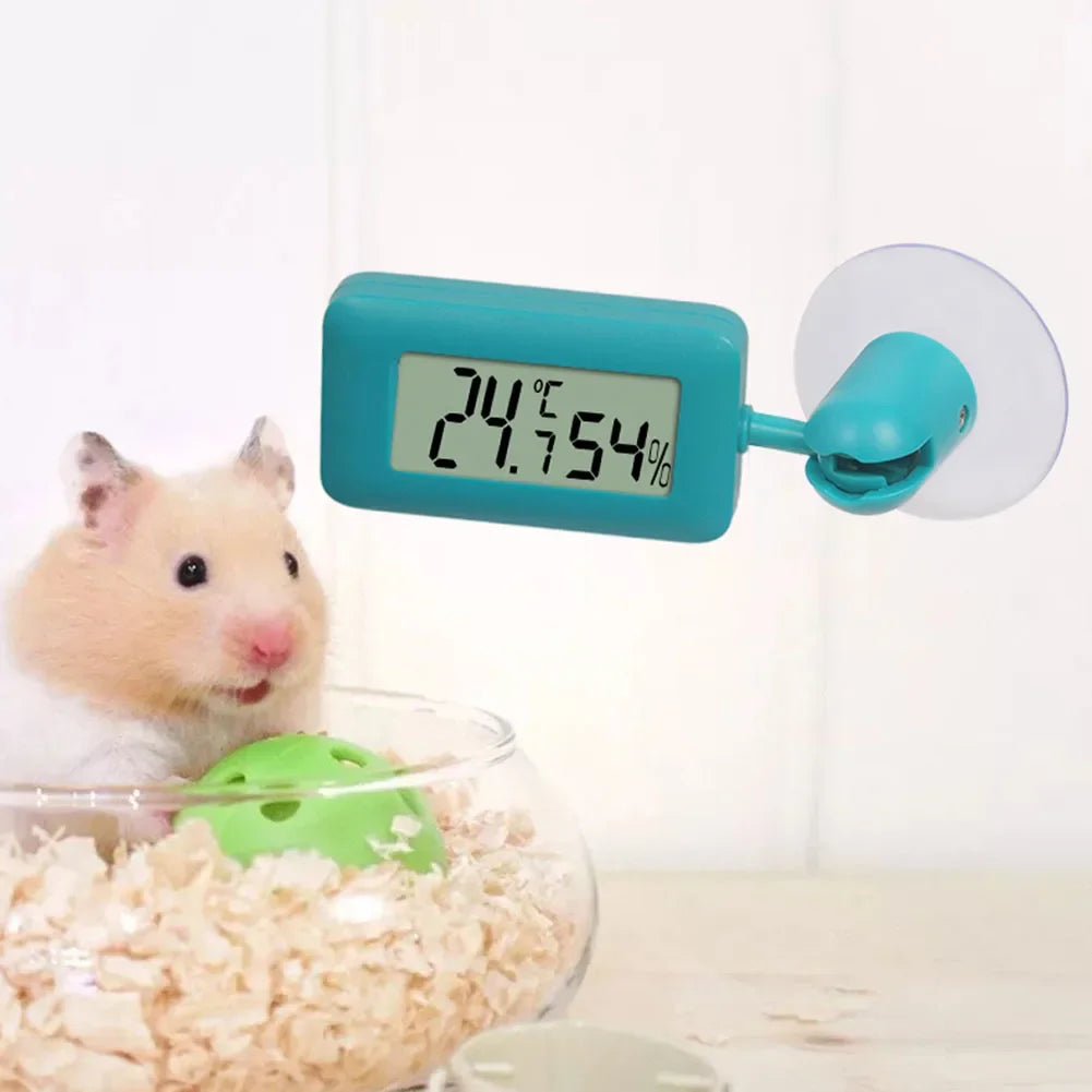 Reptile Thermometer Thermometer Hygrometer with Suction Cup Digital Aquarium Hygro-Therm Reptier Accessoires for Pets