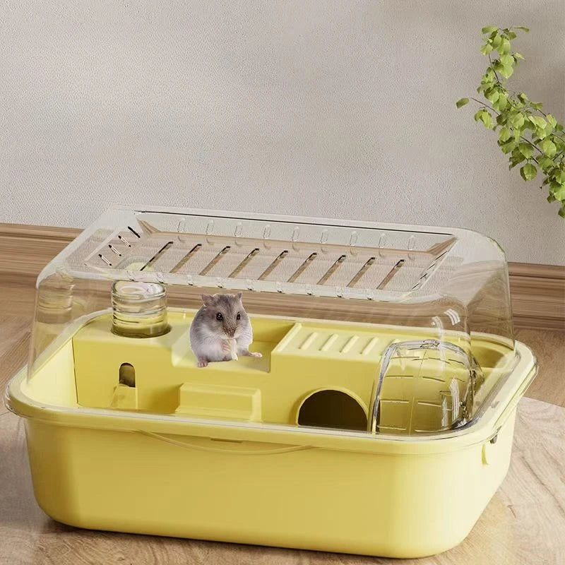 Hamster Cage Chewproof Large Hamster Accessories Cages and Habitats Openable Top with Acrylic Sheets Solid Built