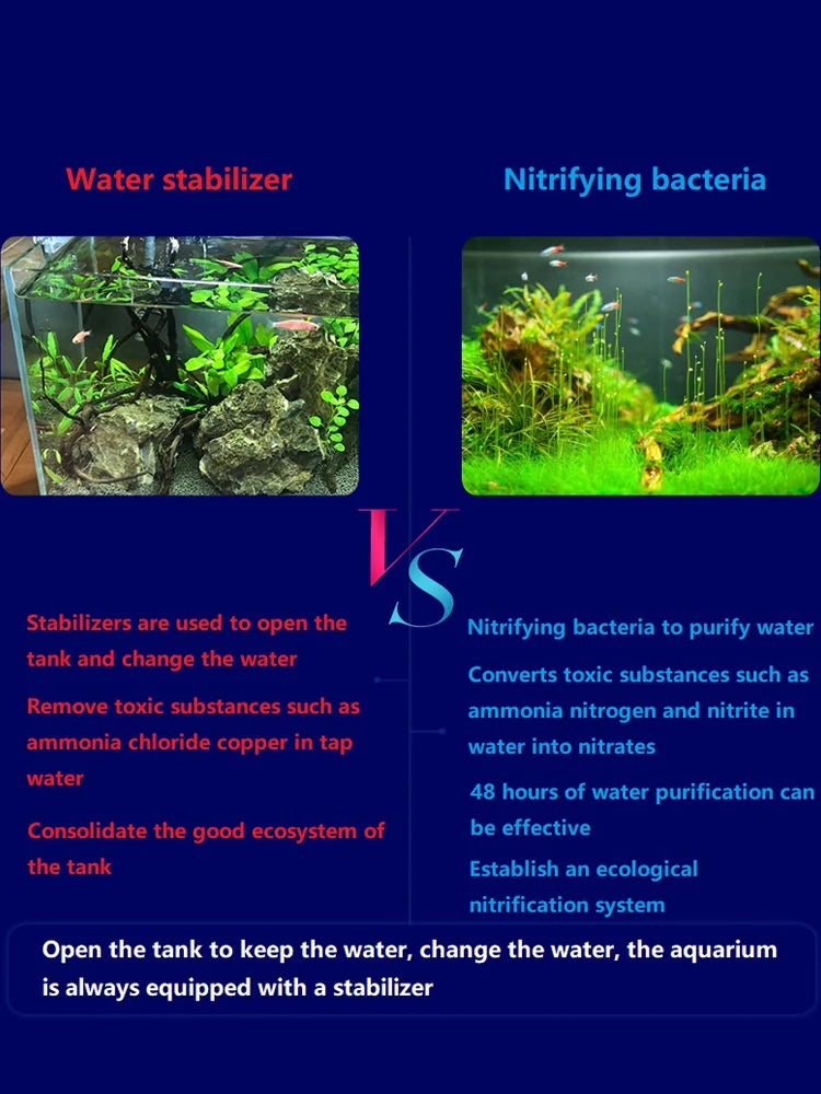 Fish Tank Water Purifier, Tropical Ornamental Fish, Chlorine Removal, Fishbowl, Change Water Stabilizer, 260ml