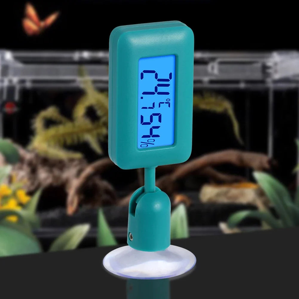 Reptile Thermometer Thermometer Hygrometer with Suction Cup Digital Aquarium Hygro-Therm Reptier Accessoires for Pets