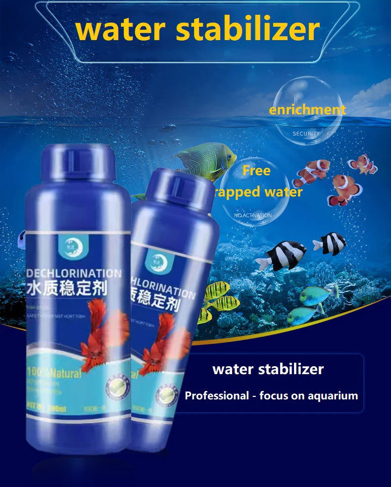 Fish Tank Water Purifier, Tropical Ornamental Fish, Chlorine Removal, Fishbowl, Change Water Stabilizer, 260ml