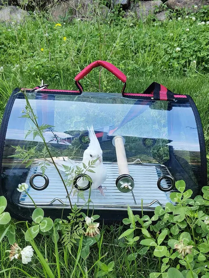 Bird Transport Cage Bird Travel Carrier with Perch Breathable Space Parrot Go Out Backpack Multi-functional Bird bag Outdoor