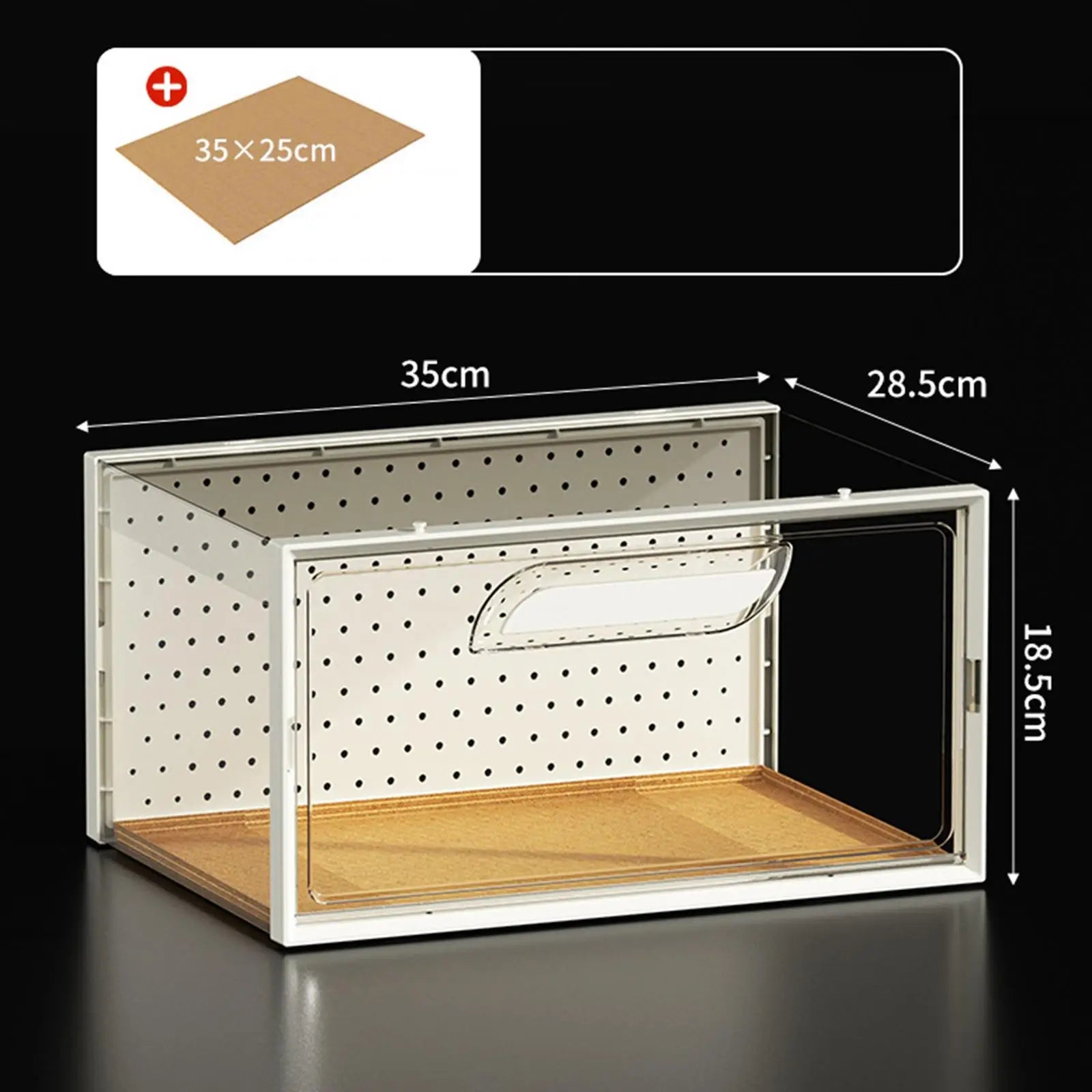 Reptile Terrarium, Breeding Tank, Breathable, Enclosure Cage, Reptile Feeding Box, Animal Habitat Cage for Geckos, Hamster