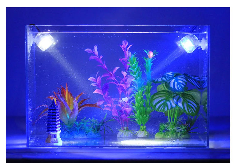 Fish Tank Led Spotlight Submersible Lights Ornamental Tropical Fish Lighting Mini Colorful Waterproof Night Lights Spotlights