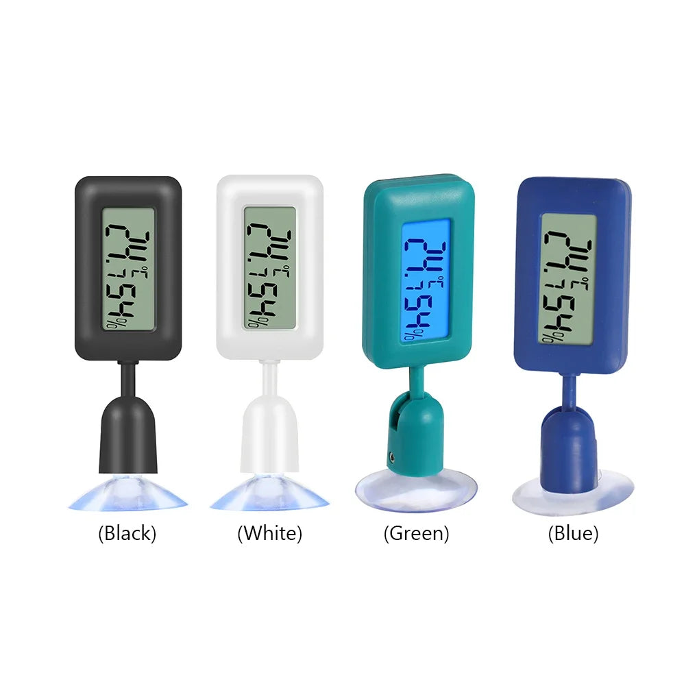 Reptile Thermometer Thermometer Hygrometer with Suction Cup Digital Aquarium Hygro-Therm Reptier Accessoires for Pets