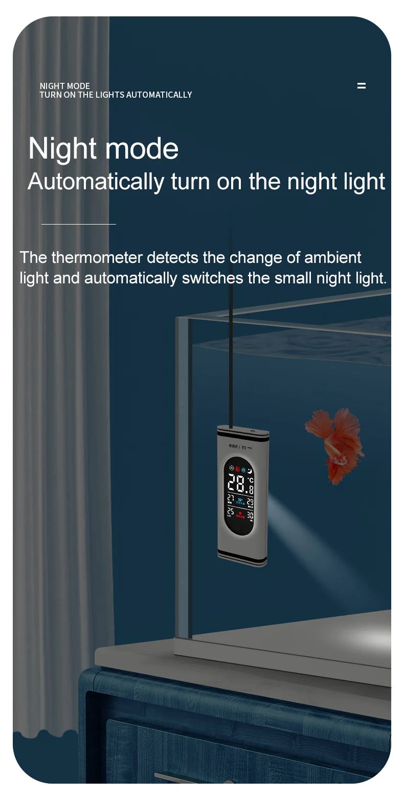 Fish Tank Electronic Thermometer High-precision Digital Display Aquarium Temperature Measuring Water Temperature Inside The Tank