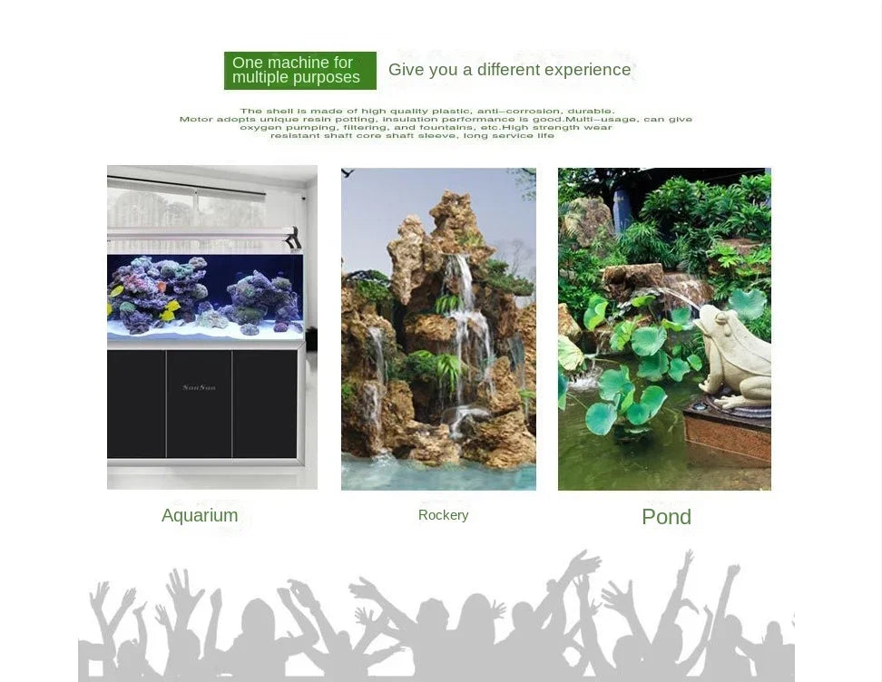 Fish Tank Quiet Frequency Circulating Filtration Pump 7/8/20/25/35/45/55W Multi-Function Submersible Aquarium Water Pond Pumps