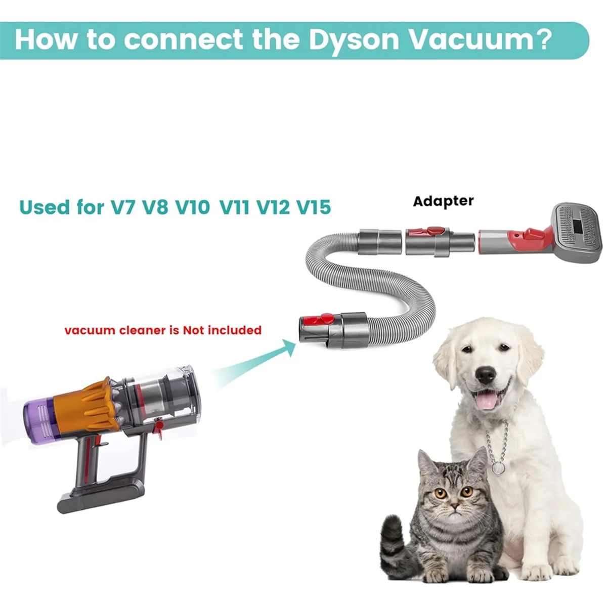 Latest Pet Dog Grooming Kit for Vacuum V7 V8 V10 V11 V12 V15,Dog Grooming Brush Attachment,Dog Hair Groomer Tools