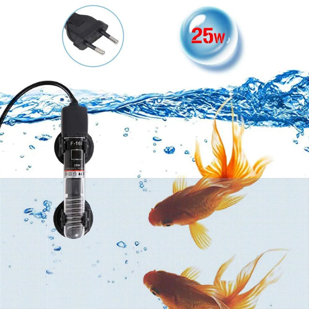 Mini Aquarium Heater Submersible Fish Tank Water Automatic Temperature 26Degrees Thermostat Heater Rod with Suction Cups