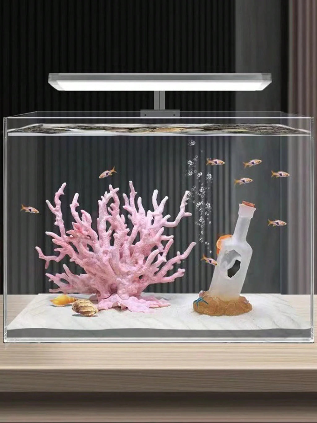 1pc-Fish Tank Decorations - Fish Tank Landscape Decorations with Drifting Bottle Design, Suitable for Aquatic Environments