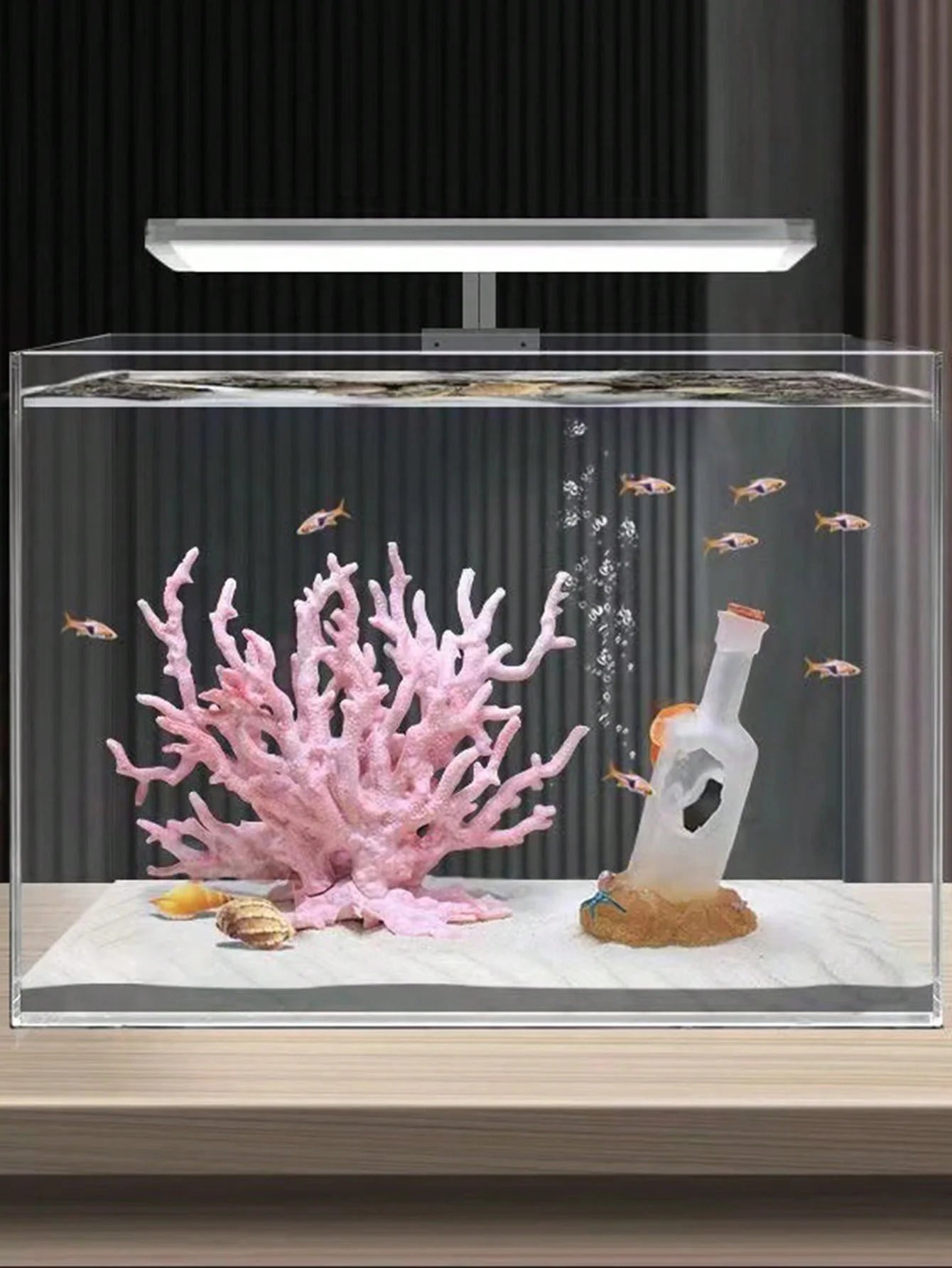 1pc-Fish Tank Decorations - Fish Tank Landscape Decorations with Drifting Bottle Design, Suitable for Aquatic Environments