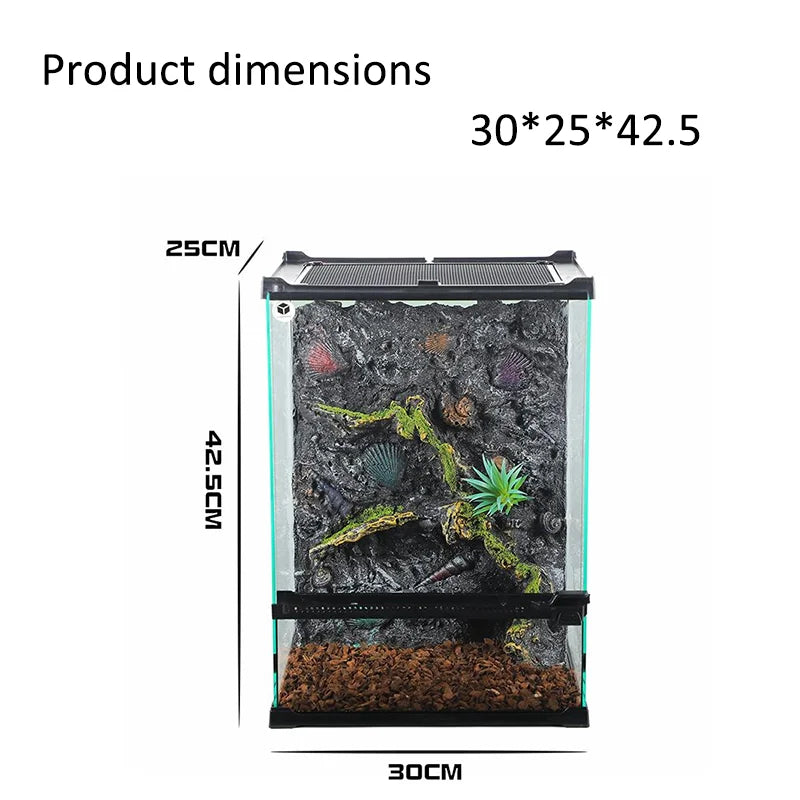 Reptile Terrarium All-in-one Landscape Tank Rainforest Reptile Tank Glass Eco Aquarium Box For Geckos Lizards Turtles Scorpions