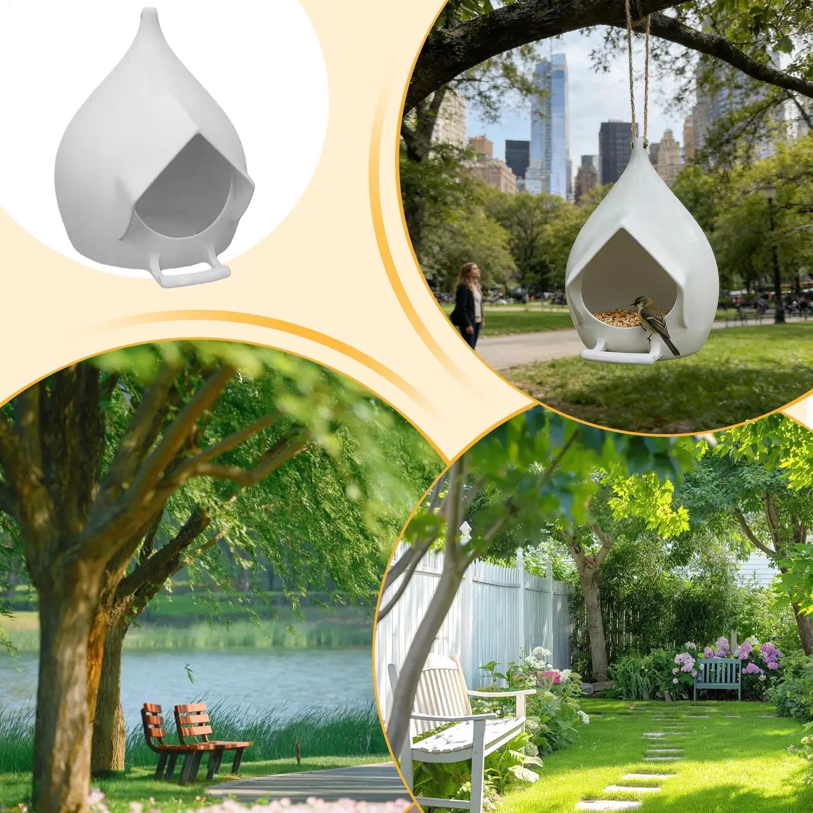 Bird Feeders for Outside Rainproof Feeding Dispenser Hummingbird Feeder for Backyard Garden Patio Lawn Balcony Birdwatching