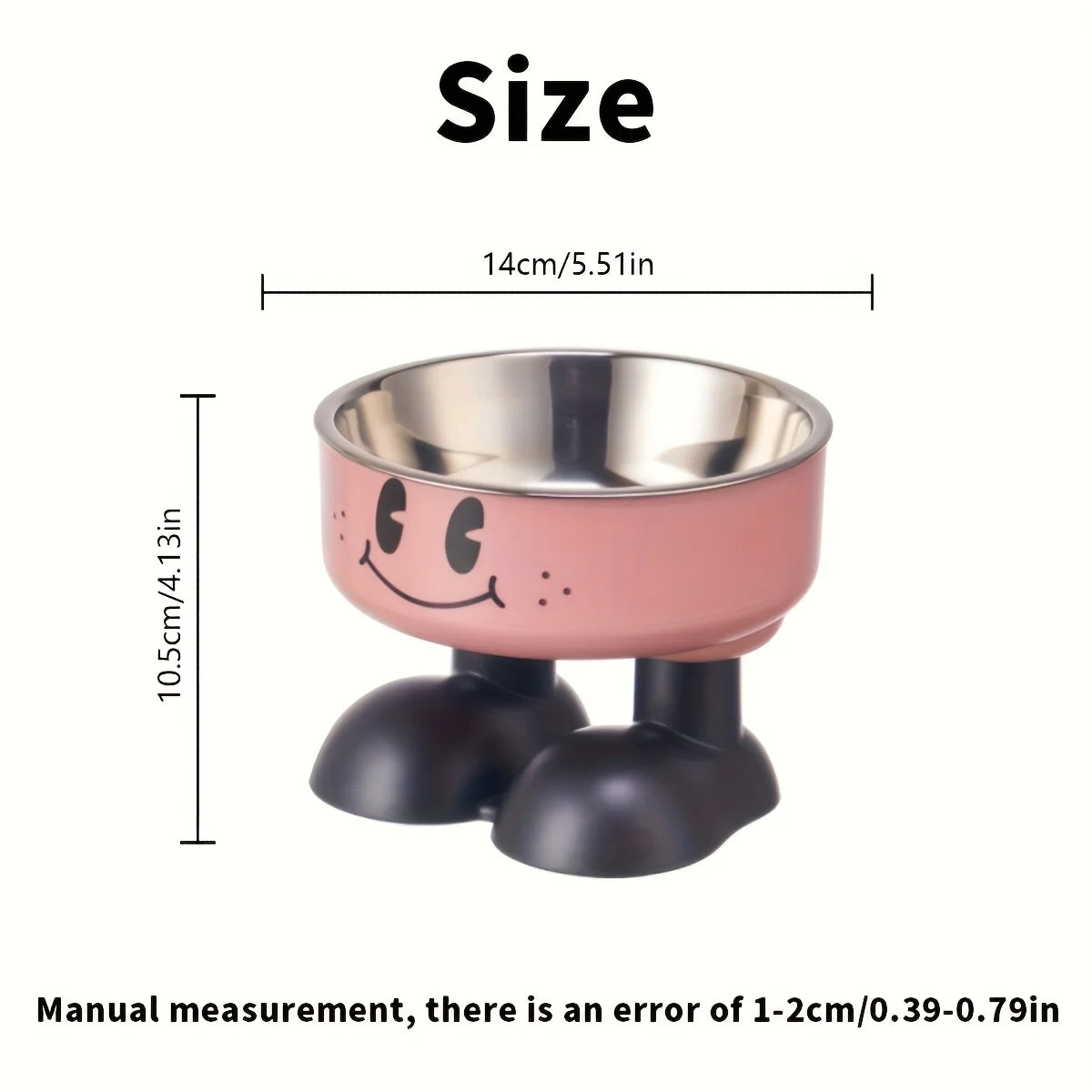 1pc Cartoon High-leg Cat Bowl, with joyful Face Design, Prevents Falling, Protects Pet'S Spine, Suitable for Dogs and Cats.