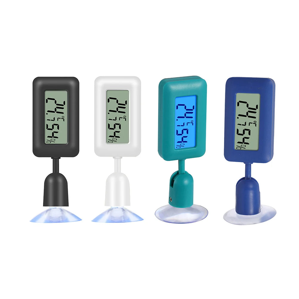 Reptile Thermometer Thermometer Hygrometer with Suction Cup Digital Aquarium Hygro-Therm Reptier Accessoires for Pets