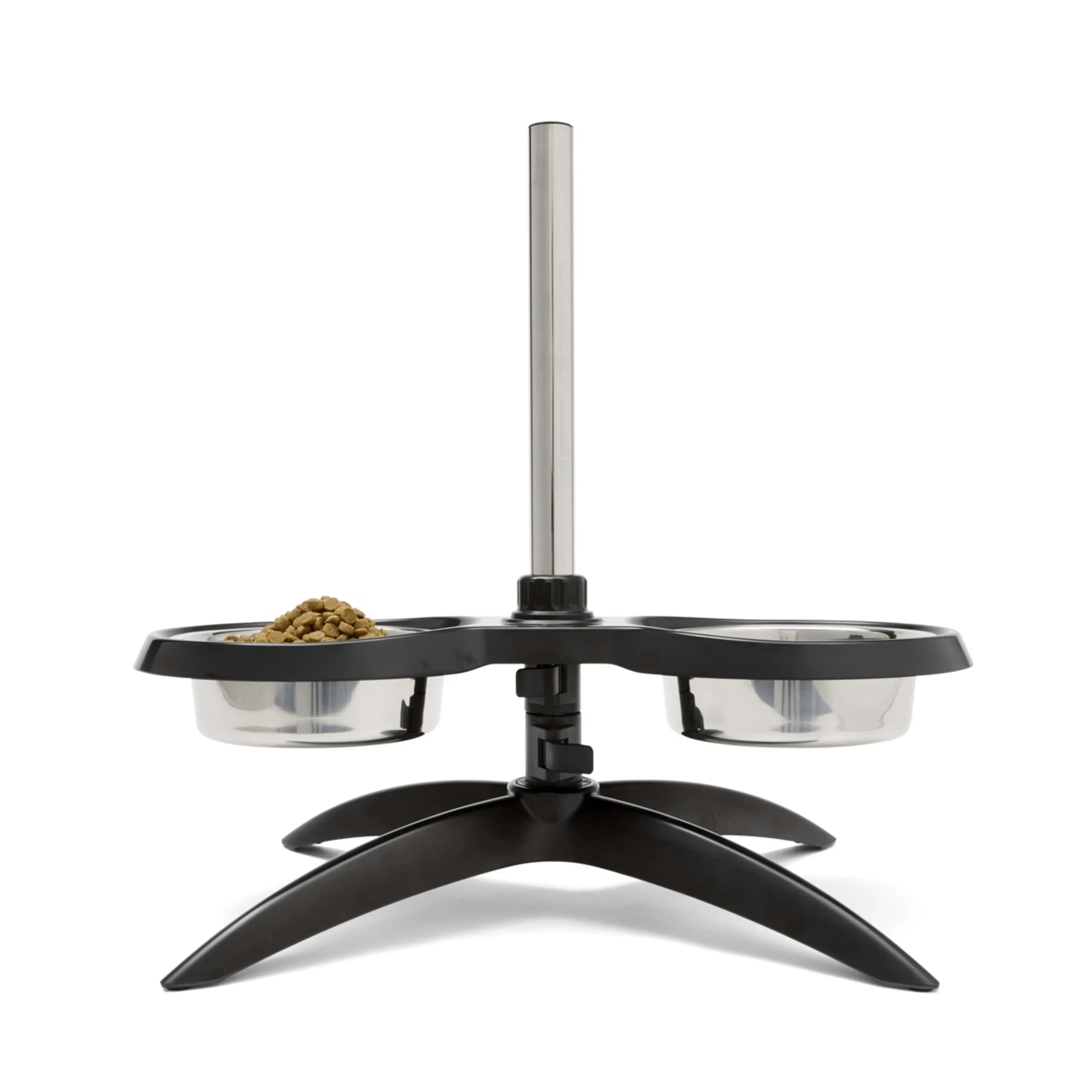 Elevated Raised Dog Bowl Stand with 2 Stainless Steel Bowls Adjustable Height for Medium Large Dogs
