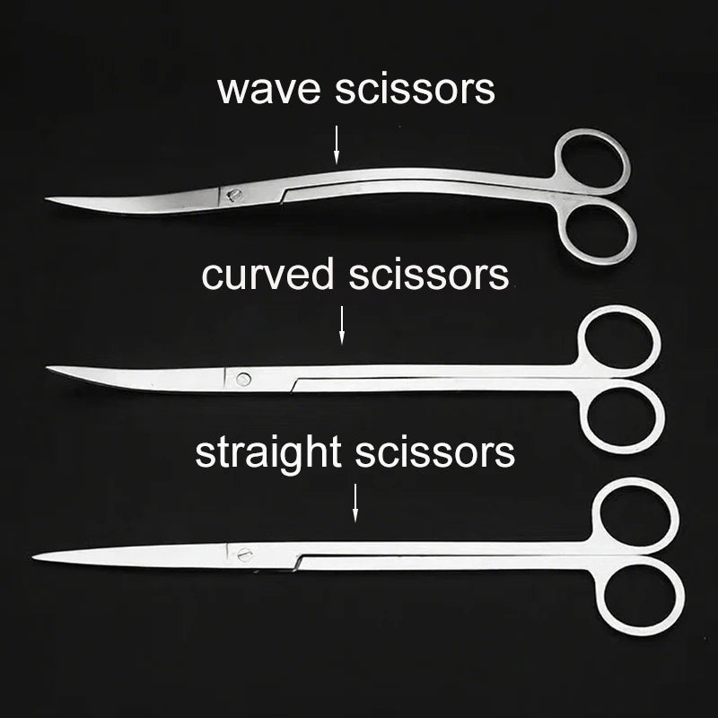 Aquarium Cleaning Tools Set Wave Scissors Tweezers Aquatic Plant Grass Trimming Stainless Fish Tank Tools Aquarium Accessories