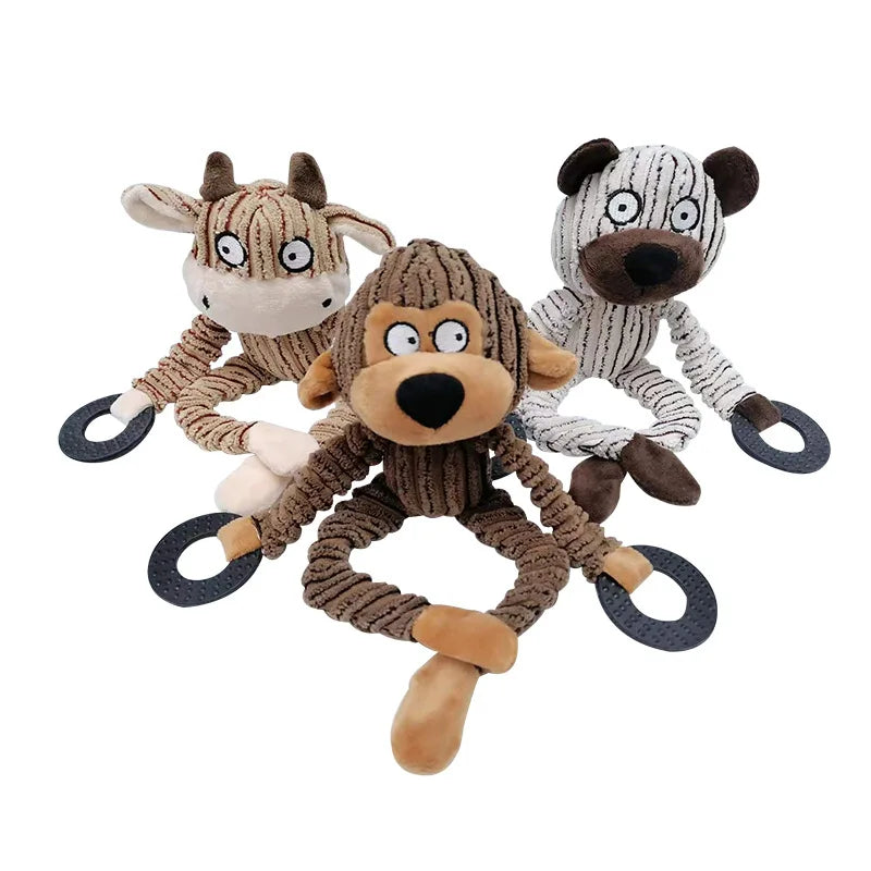 Donkey Dog Toys for Large Dogs Plush Stuffed Dog Toys for Aggressive Chewers Stuffed Dog Toys Durable Squeaky Puppy Chew Toys