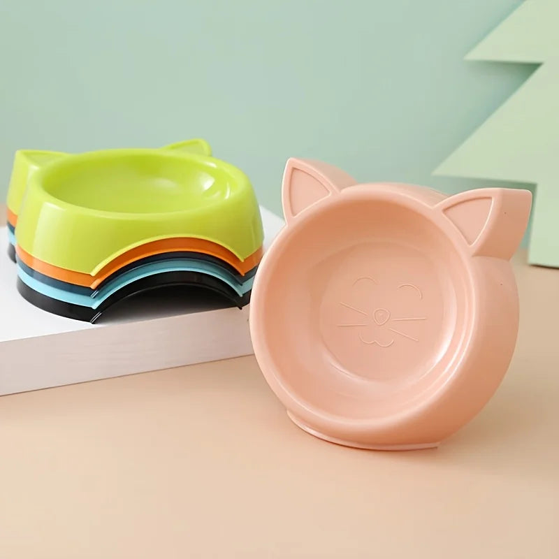Charming Cat-Shaped Dog Bowl - Non-Slip, Easy to Clean, Perfect forSmall/Medium Pets
